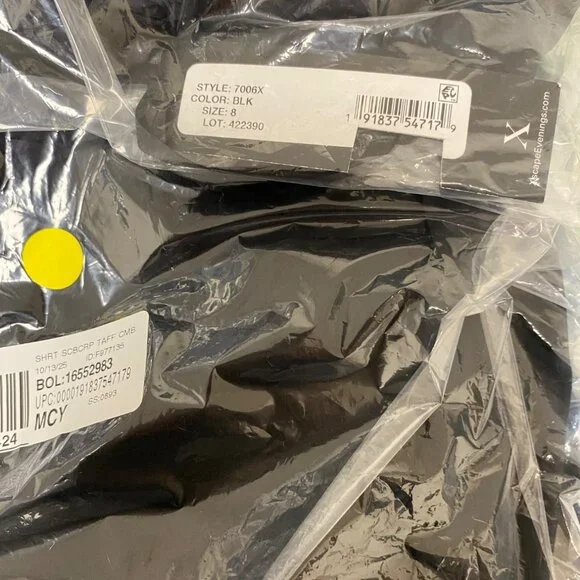 Xscape Women Strapless Zipper Mixed Media Fit Flare Dress Skirt Black Size 8 NWT - Picture 6 of 6